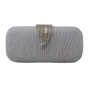 Sparkly Gold Leaf Shimmery Silver Clutch