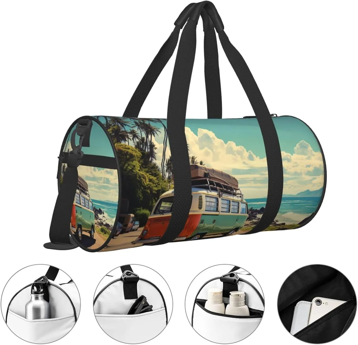 Sports Gym Bag for Women Men Travel Duffel Bag Tote Weekender Bag Carry on Overnight Bag for Travel Swimming Fitness Workout Sports Summer Road Trip Duffle Bag