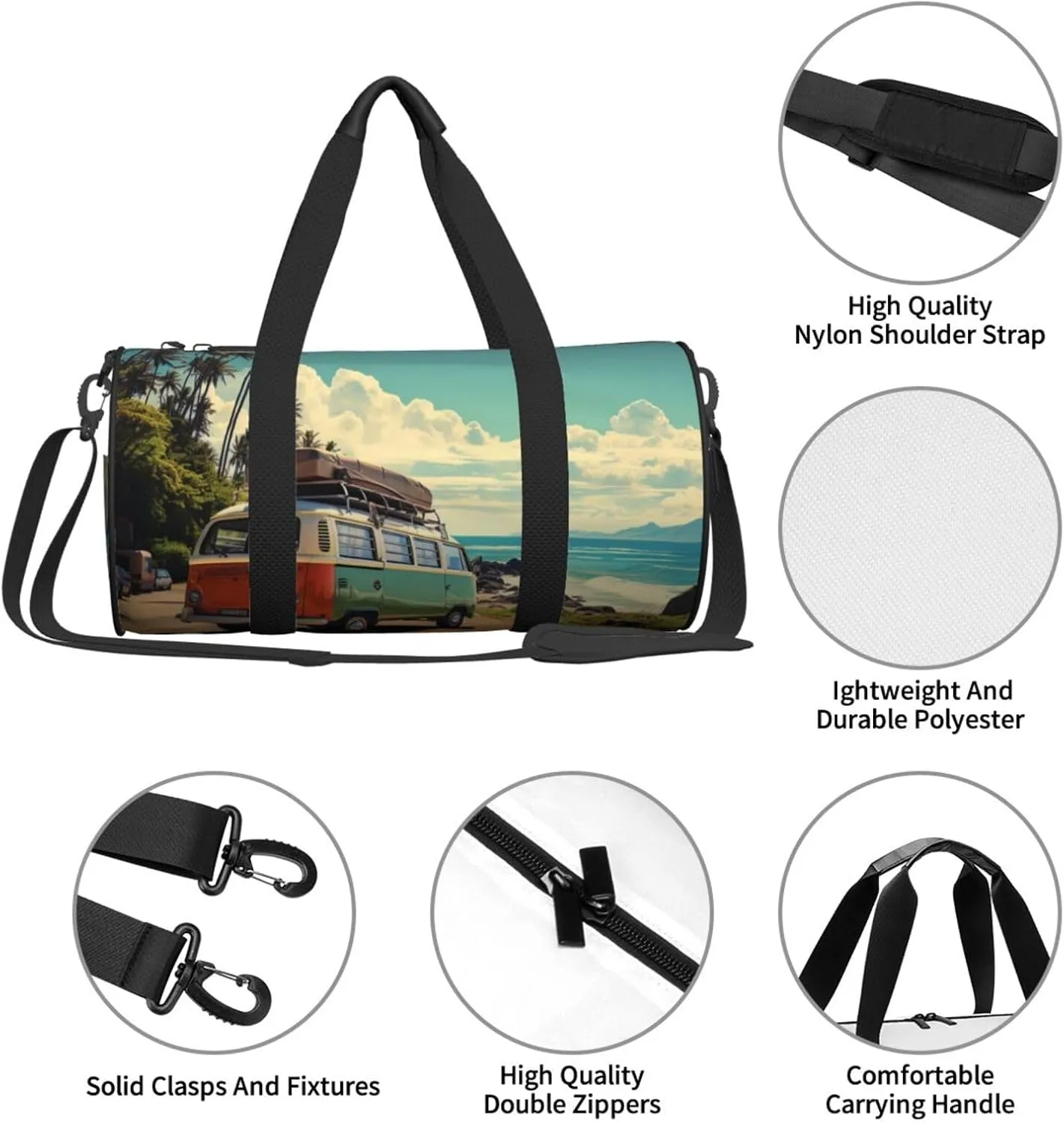 Sports Gym Bag for Women Men Travel Duffel Bag Tote Weekender Bag Carry on Overnight Bag for Travel Swimming Fitness Workout Sports Summer Road Trip Duffle Bag
