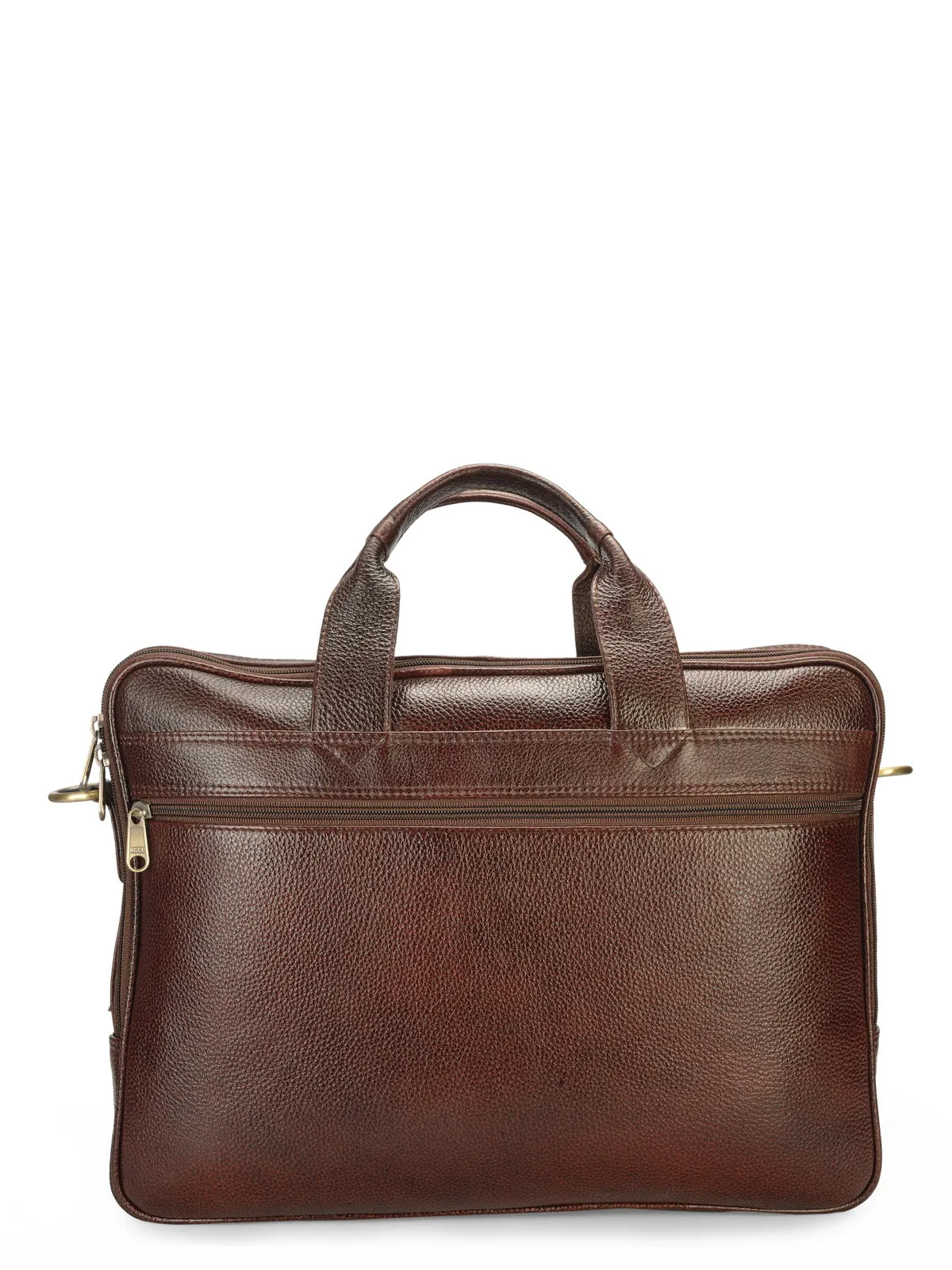 Teakwood Genuine Brown Leather Laptop bag