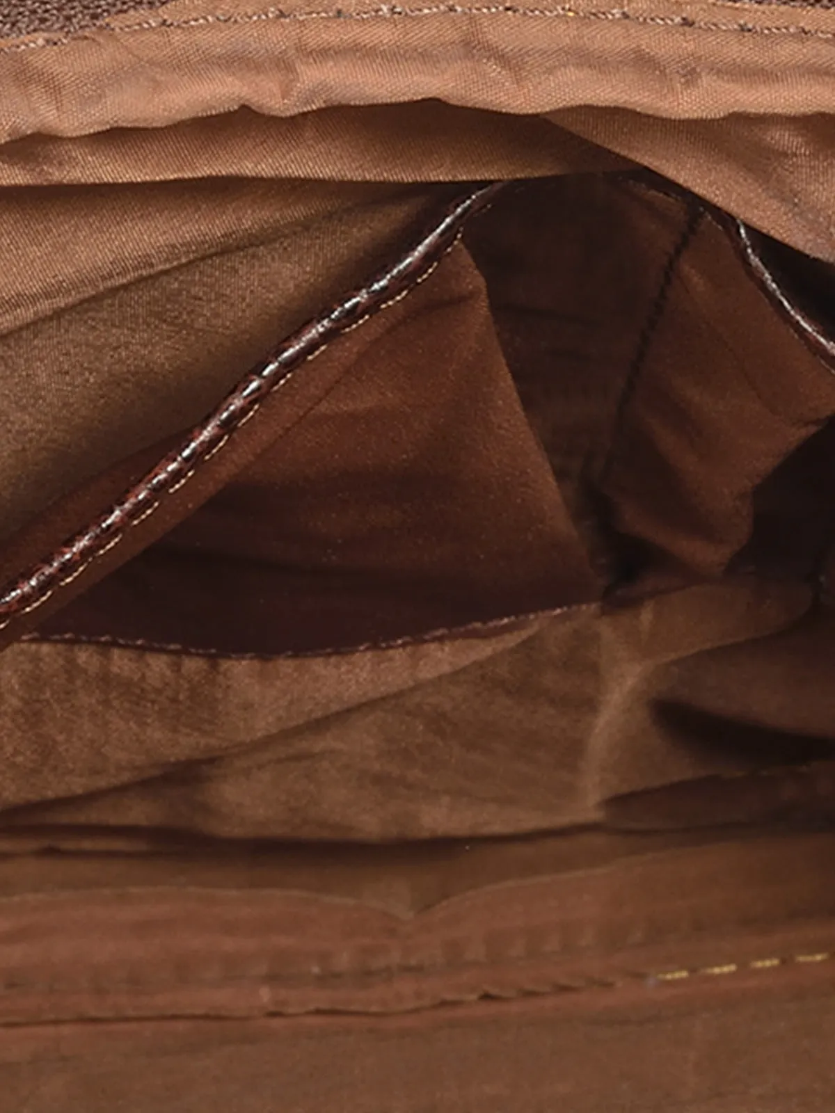 Teakwood Genuine Brown Leather Laptop bag