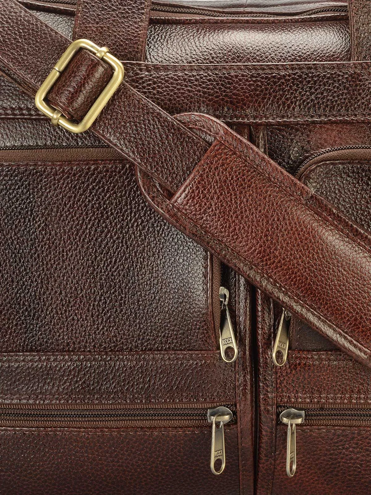 Teakwood Genuine Brown Leather Laptop bag