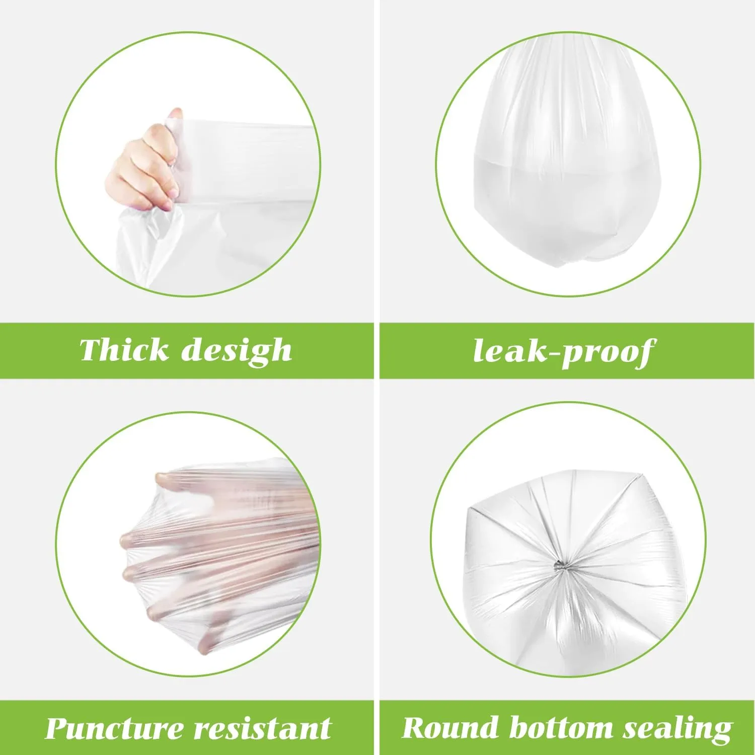 Teivio 4 Gallon 120 Counts Strong Trash Bags Garbage Bags, Bathroom Trash Can Bin Liners, Small Plastic Bags for home office kitchen, fit 12-15 Liter, 3,3.5,4.5 Gal, Clear