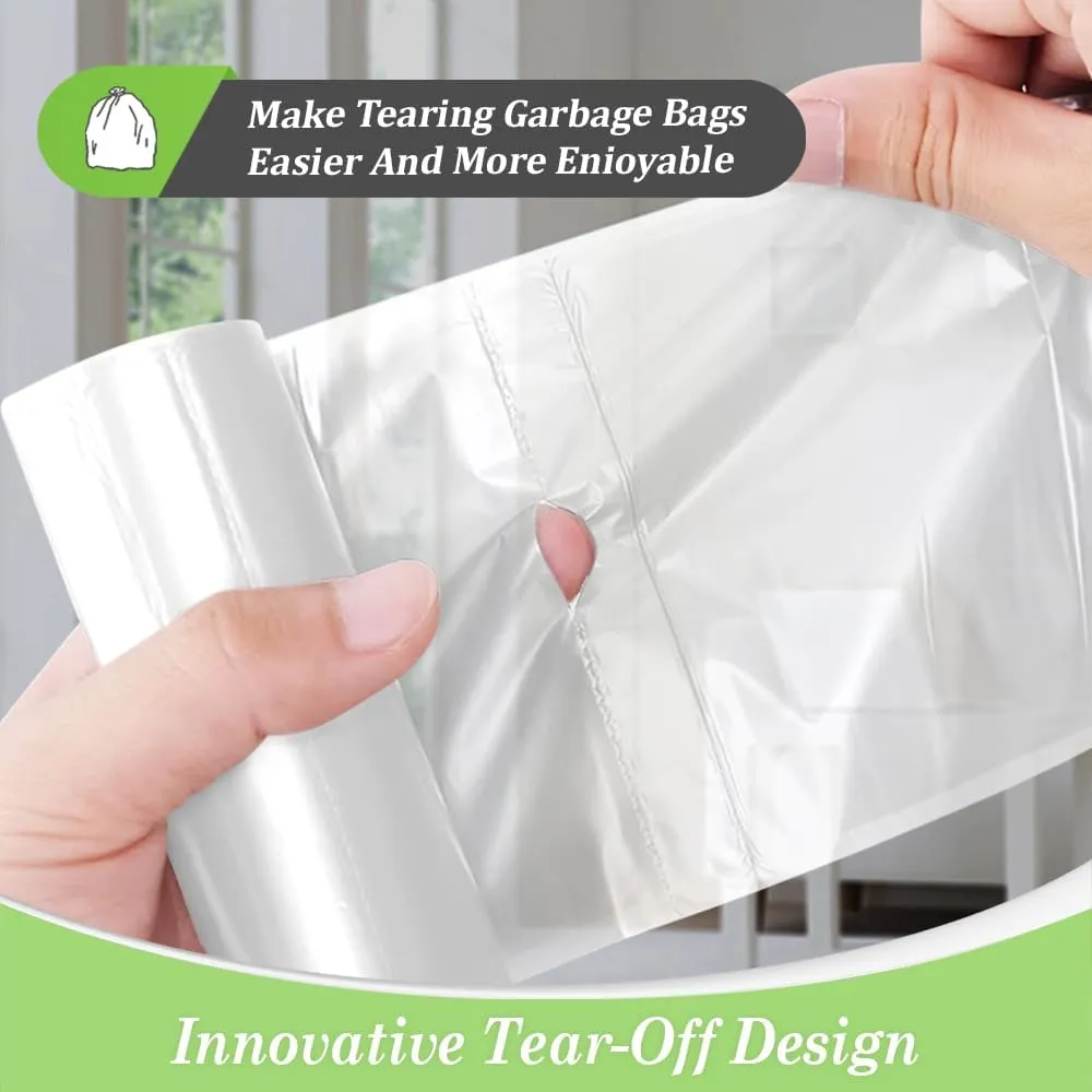 Teivio 4 Gallon 120 Counts Strong Trash Bags Garbage Bags, Bathroom Trash Can Bin Liners, Small Plastic Bags for home office kitchen, fit 12-15 Liter, 3,3.5,4.5 Gal, Clear
