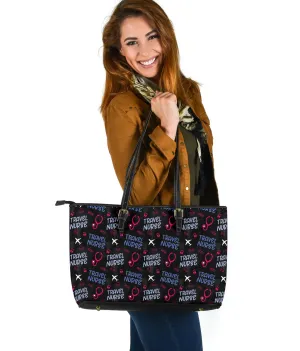 Travel Nurse Large PU Faux Leather Tote Bag