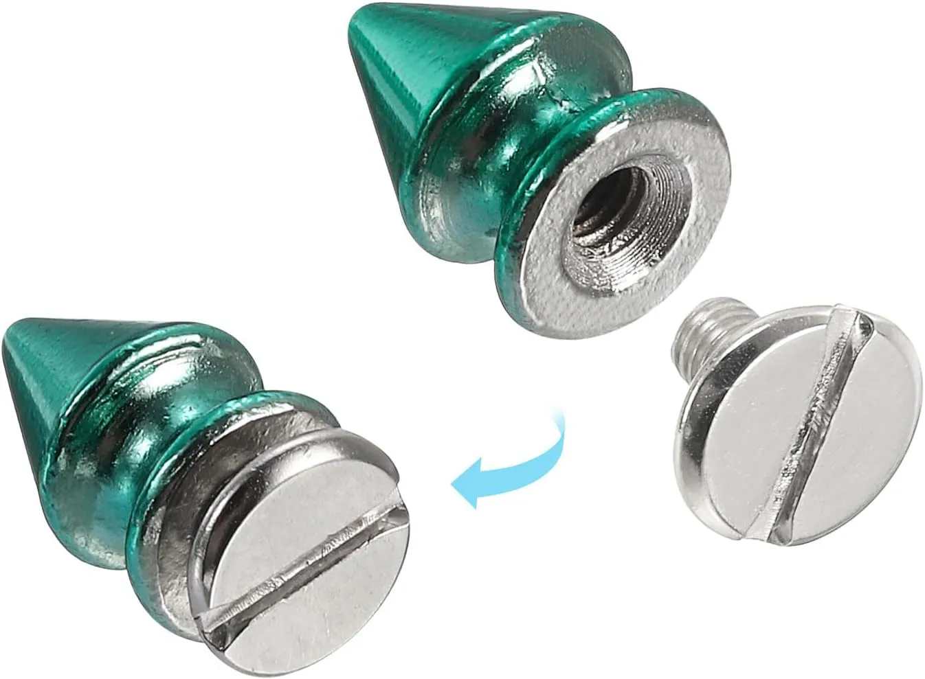 uxcell 50Sets Cone Spike Stud Rivet, 8x12mm Screw Back Tree Studs and Spikes for Leather Craft, Clothing, Shoes, Belts, Bags (Bright Blue)