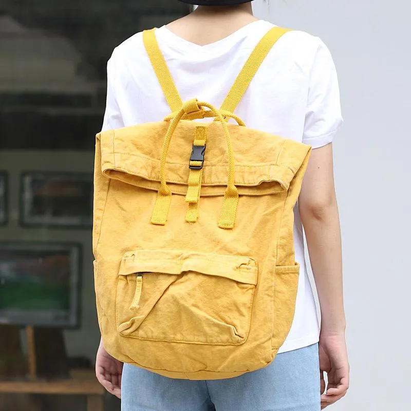 Vintage Washed Denim Backpack Women Teenager Casual Back To School Bag Female Design Fabric Soft Daily Daypack Student Big Bag