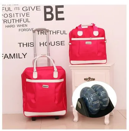 Women travel bags wheels Travel trolley bags sets travel handbag Nylon large capacity Travel