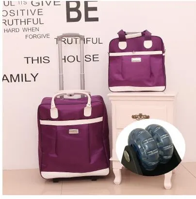 Women travel bags wheels Travel trolley bags sets travel handbag Nylon large capacity Travel