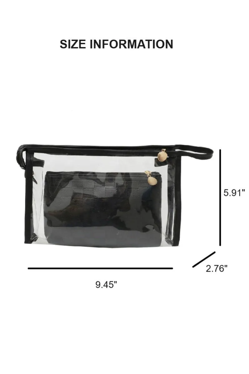 Zenana Checked & Chic Black Cosmetic Bag Set